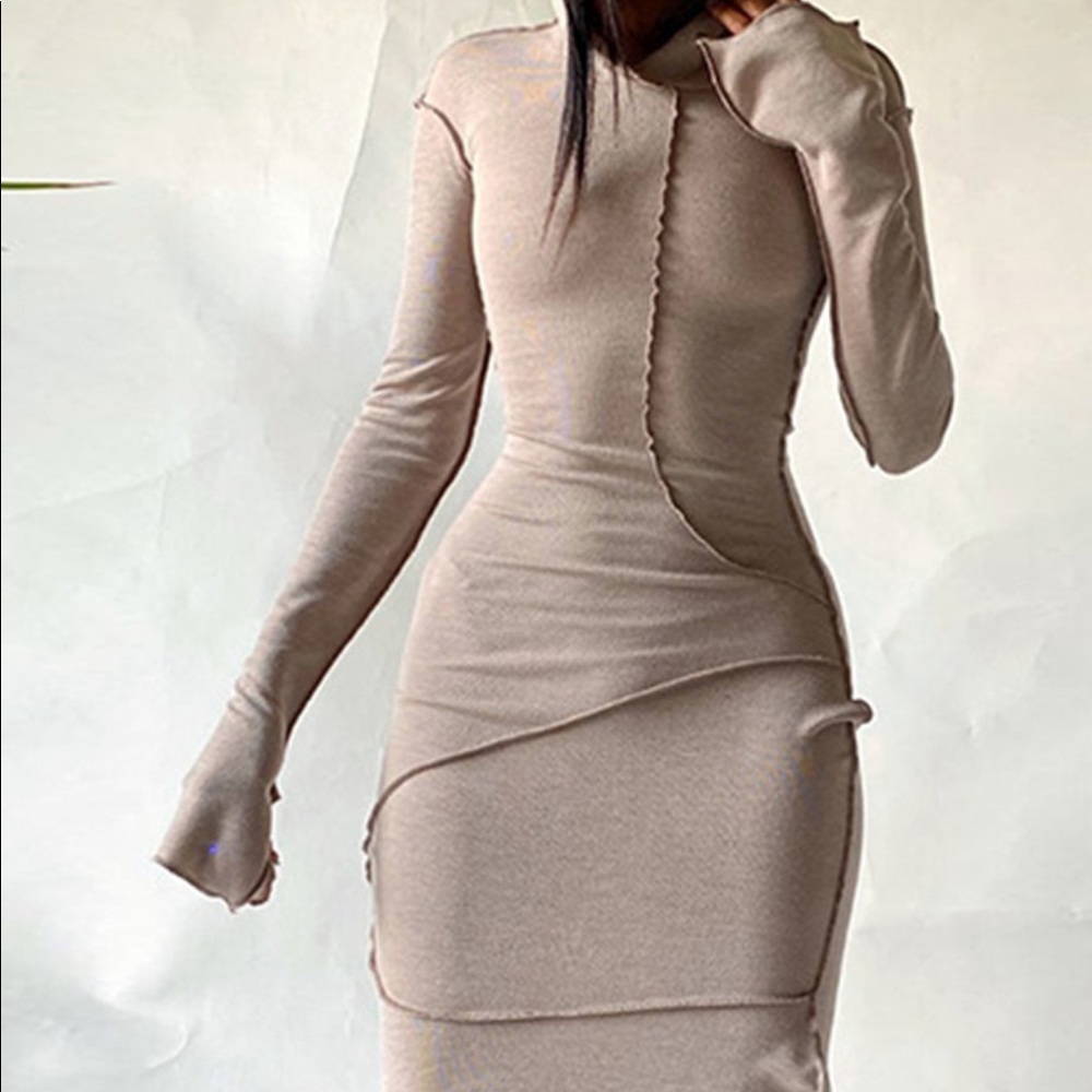 Exposed stitch maxi dress